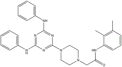 2-(4-(4,6-BIS(PHENYLAMINO)-1,3,5-TRIAZIN-2-YL)PIPERAZIN-1-YL)-N-(2,3-DIMETHYLPHENYL)ACETAMIDE Struktur