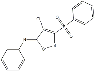 N-[(3Z)-4-CHLORO-5-(PHENYLSULFONYL)-3H-1,2-DITHIOL-3-YLIDENE]-N-PHENYLAMINE Struktur