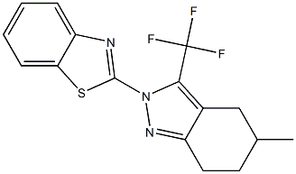 2-[5-METHYL-3-(TRIFLUOROMETHYL)-4,5,6,7-TETRAHYDRO-2H-INDAZOL-2-YL]-1,3-BENZOTHIAZOLE Struktur