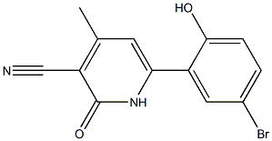 6-(5-BROMO-2-HYDROXYPHENYL)-1,2-DIHYDRO-4-METHYL-2-OXOPYRIDINE-3-CARBONITRILE Struktur