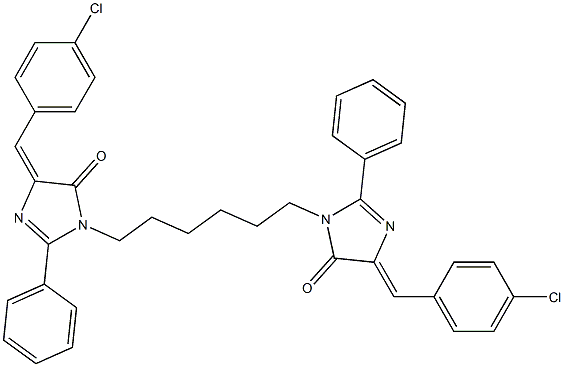 (Z)-4-(4-CHLOROBENZYLIDENE)-1-(6-((E)-4-(4-CHLOROBENZYLIDENE)-5-OXO-2-PHENYL-4,5-DIHYDROIMIDAZOL-1-YL)HEXYL)-2-PHENYL-1H-IMIDAZOL-5(4H)-ONE Struktur