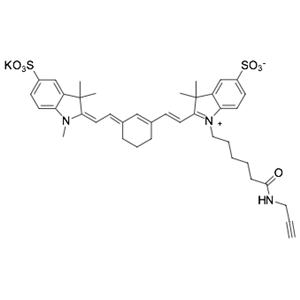 Sulfo-Cyanine7 alkyne，Sulfo-Cy7 alkyne，磺酸基活性熒光染料