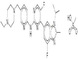 N-[5-[(4-乙基-1-哌嗪基)甲基]-2-吡啶基]-5-氟-4-[4-氟-2-甲基-1-異丙基-1H-苯并咪唑-6-基]-2-嘧啶胺甲烷磺酸鹽