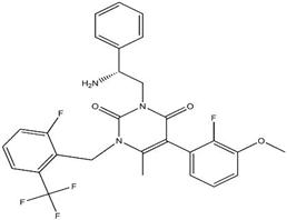 3-[(2R)-2-氨基-2-苯基乙基]-5-(2-氟-3-甲氧基苯基)-1-[[2-氟-6-(三氟甲基)苯基]甲基]-6-甲基-2,4(1H,3H)-嘧啶二酮