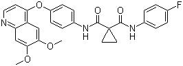 CAS 登錄號：849217-68-1, Cabozantinib, N-[4-[(6,7-二甲氧基-4-喹啉基)氧基]苯基]-N'-(4-氟苯基)-1,1-環(huán)丙烷二甲酰胺