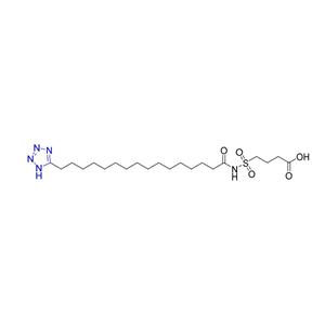 4-(N-(16-(1H-tetrazol-5-yl)hexadecanoyl)sulfamoyl)butanoic acid