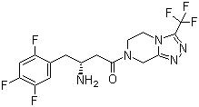 CAS 登錄號：486460-32-6, 西他列汀, (3R)-3-氨基-1-[3-(三氟甲基)-5,6,7,8-四氫-1,2,4-三唑并[4,3-a]吡嗪-7-基]-4-(2,4,5-三氟苯基)丁-1-酮