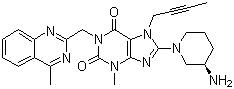 CAS 登錄號(hào)：668270-12-0, 利拉利汀, 8-[(3R)-3-氨基-1-哌啶基]-7-(2-丁炔基)-3,7-二氫-3-甲基-1-[(4-甲基-2-喹唑啉基)甲基]-1H-嘌呤-2,6-二酮