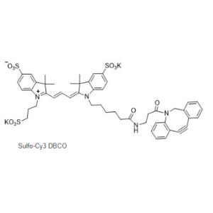 Sulfo-Cy3 DBCO，Sulfo CY3-DBCO，磺化Cy3-DBCO，Sulfo-Cyanine3 DBCO