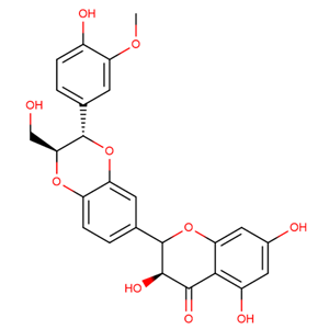 (2R,3R)-3,5,7-三羥基-2-((2R,3R)-3-(4-羥基-3-甲氧基苯基)-2-(羥甲基)-2,3-二氫苯并[b] [1,4]二氧雜環(huán)己烯-6-基)苯并二氫吡喃-4-酮