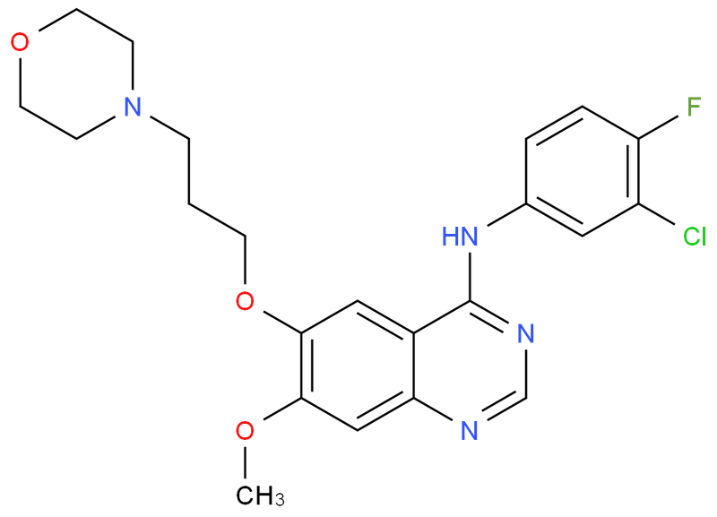 吉非替尼；N-(3-氯-4-氟苯基)-7-甲氧基-6-(3-嗎啉-4-丙氧基)喹唑啉-4-胺;易瑞沙;吉非替尼(易瑞沙);吉菲替尼;