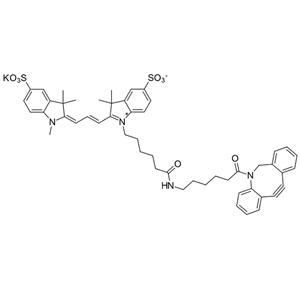 Sulfo-Cyanine3 DBCO，磺酸基-花青素CY5二苯并環(huán)辛炔