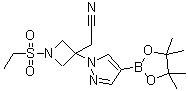 CAS 登錄號(hào)：1919837-50-5, 2-[1-乙基磺酰基-3-[4-(4,4,5,5-四甲基-1,3,2-二氧硼雜環(huán)戊烷-2-基)吡唑-1-基]氮雜環(huán)丁烷-3-基]乙腈