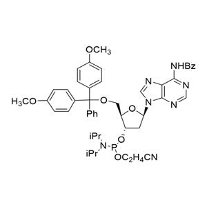 5'-O-(4,4'-二甲氧基三苯基)-N6-苯甲?；?2'-脫氧腺苷-3'-(2-氰乙基-N,N-二異丙基)亞磷酰胺