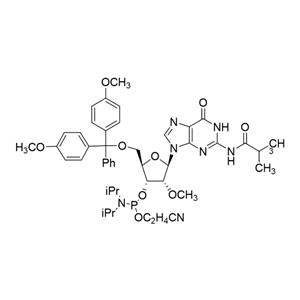'-O-(4,4-二甲氧基三苯甲基)-2'-O-甲基-N-異丁酰基鳥苷-3'-(2-氰基乙基-N,N-二異丙基)亞磷酰胺