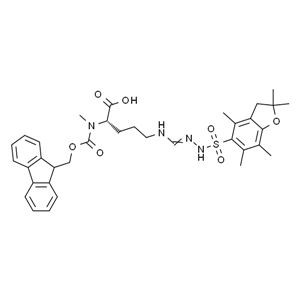 Fmoc-N-Me-Arg(pbf)-OH，芴甲氧羰基-N-甲基-L-精氨酸(磺?；?