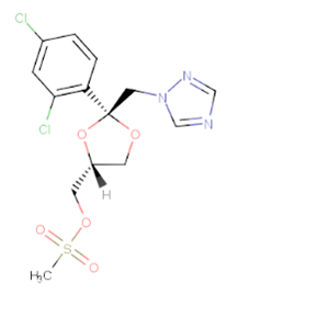 cis-甲磺酸-[2-(2,4-二氯苯基)-2-(1H-1,2,4-三唑-1-基甲基)-1,3- 二氧戊環(huán)-4-基]甲酯 67914-86-7