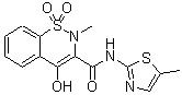 CAS 登錄號(hào)：71125-38-7, 美洛昔康, 4-羥基-2-甲基-N-(5-甲基-2-噻唑)-2H-1,2-苯并噻嗪-3-甲酰胺 1,1-二氧化物