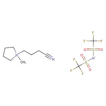 1040381-00-7 1-腈丙基- 1- 甲基吡咯烷雙(三氟甲烷磺酰)亞胺鹽 結(jié)構(gòu)式圖片
