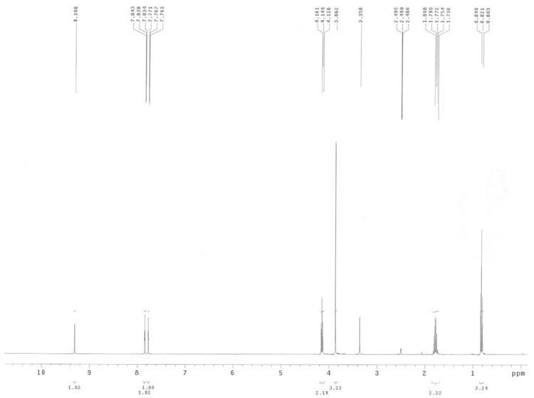 1-丙基-3-甲基咪唑溴鹽,PMImBr,85100-76-1,1-propyl-3-methylimidazolium bromide,核磁 NMR, H譜, 氘代DMSO