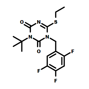 3-(叔丁基)-6-(乙硫基)-1-(2,4,5-三氟芐基)-1,3,5-三嗪-2,4(1H,3H)-二酮