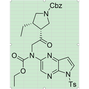 芐基(3R,4S)-3-(N-(乙氧基羰基)-N-(5-甲苯磺?；?5H-吡咯并[2,3-b]吡嗪-2-基)甘氨?；?-4-乙基吡咯烷-1-羧酸酯