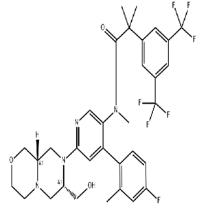 依林奈坦；2-(3,5-雙(三氟甲基)苯基)-N-(4-(4-氟-2-甲基苯基)-6-((7S,9aS)-7-(羥甲基)六氫吡嗪并[2,1-c][1,4]惡嗪-8(1H)-基)吡啶-3-基)-N,2-二甲基丙酰胺