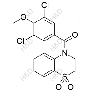 (3,5-dichloro-4-methoxyphenyl)(1,1-dioxido-2H-benzo[b][1,4]thiazin-4(3H)-yl)methanone	多替諾德雜質40