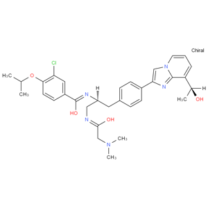 3-氯-N-{(1S)-2-[(N,N-二甲基甘氨酰)氨基]-1-[(4-{8-[(1S)-1-羥基乙基]咪唑并[1,2-A]吡啶-2-基}苯基)甲基]乙基}-4-[(1-甲基乙基)氧基]苯甲酰胺